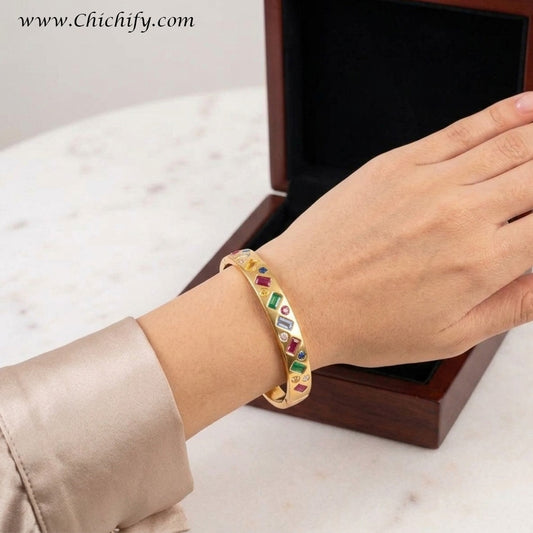 Rainbow Radiance American Diamond Bangle