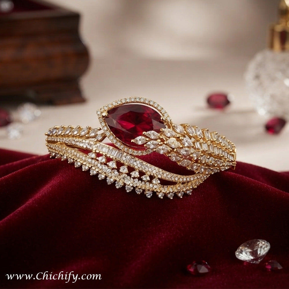 Ruby Royale American Diamond Bracelet