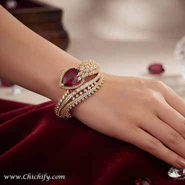 Ruby Royale American Diamond Bracelet