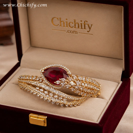 Ruby Royale American Diamond Bracelet