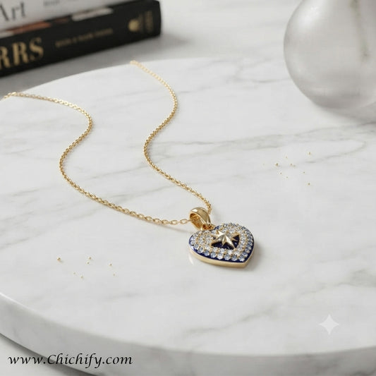 Celeste Heart Stainless Steel Pendant / Necklace