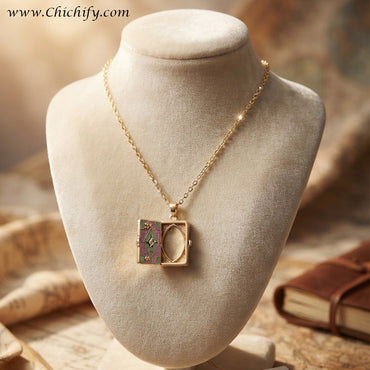 Stainless Steel Lavender Mosaic Anti-Tarnish Pendant Necklace