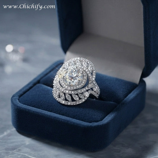 Celestial Halo Leaf Adjustable Ring