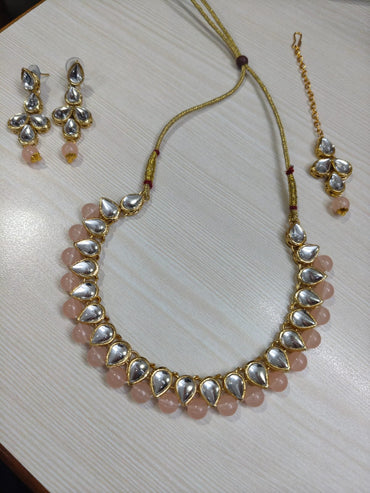 Peach Fancy Kundan Necklace
