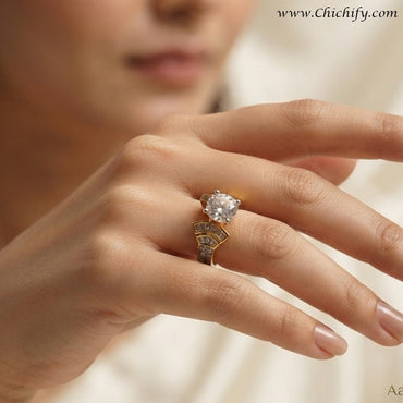 Luxe Asymmetrical Arc Statement Ring