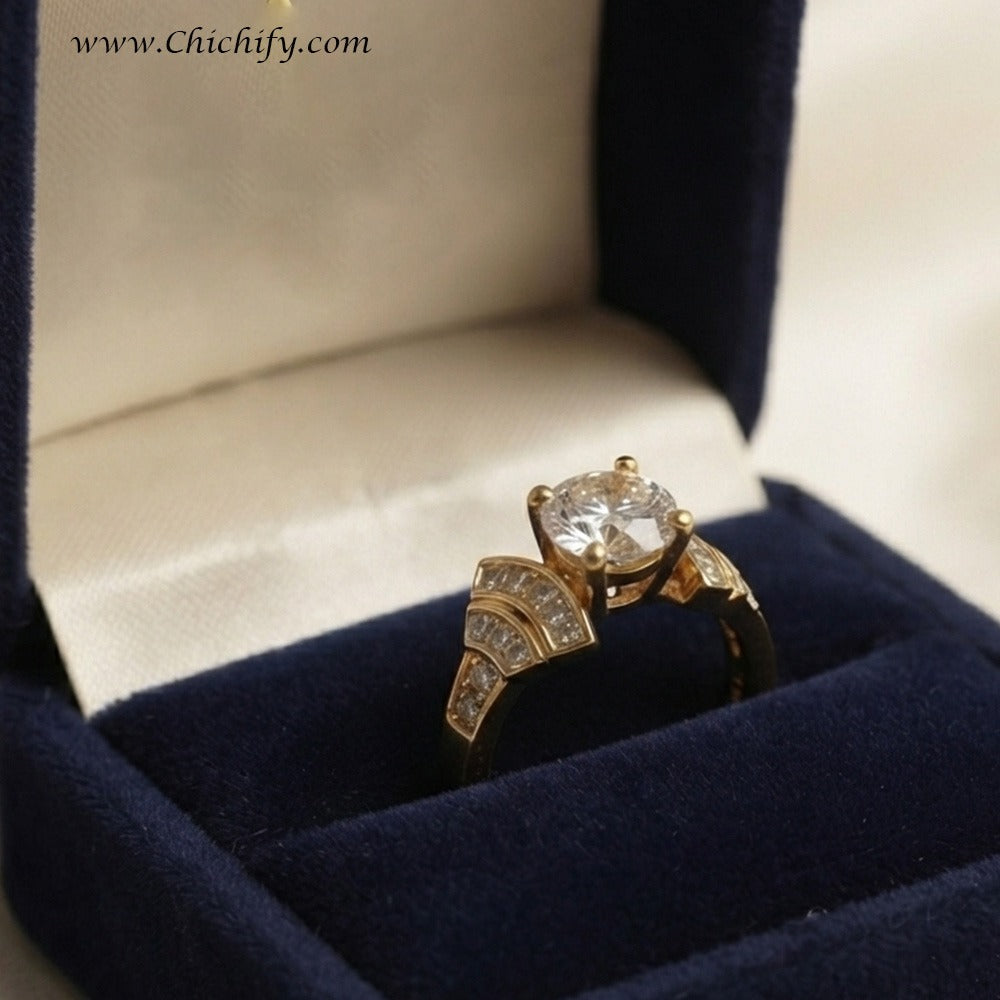 Luxe Asymmetrical Arc Statement Ring