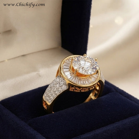 Imperial Halo Solitaire Ring