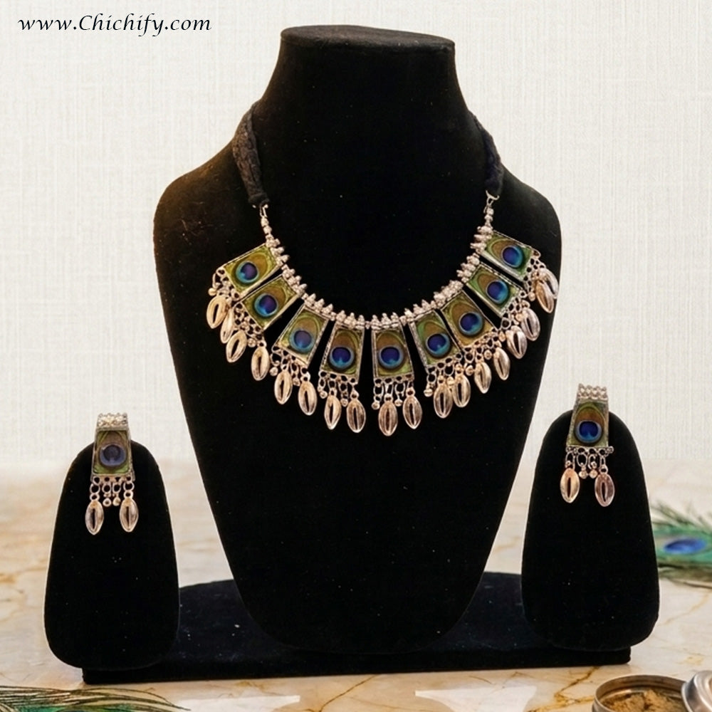 Imitation Alloy Silver Necklace (More Pankh)