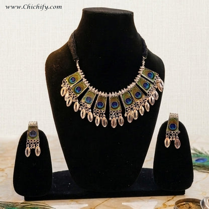 Imitation Alloy Silver Necklace (More Pankh)