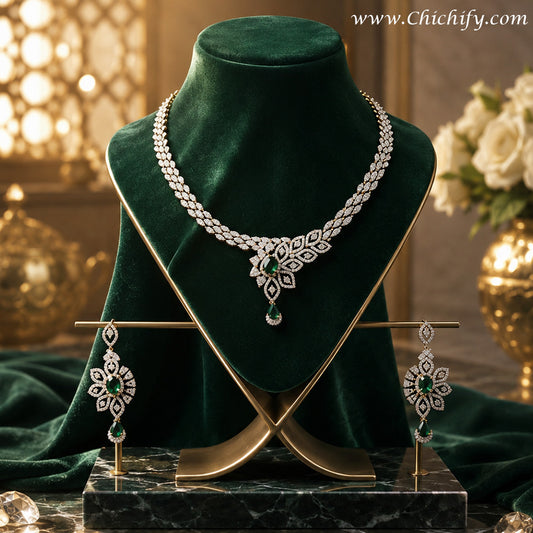 Premium Quality AD Gold Finish Necklace