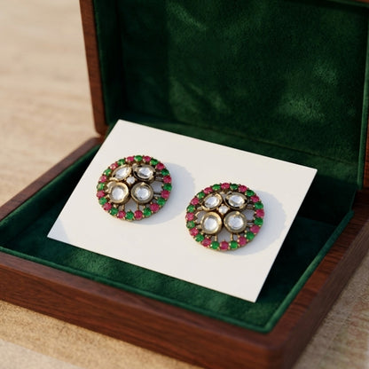 Classic Handcrafted Moissanite Round Stud Earrings for Daily Wear
