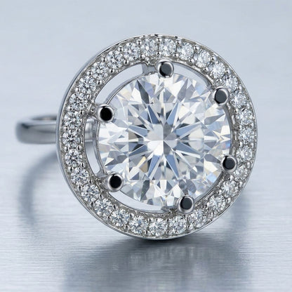 Glam Halo Solitaire Ring – Premium Sparkle Collection