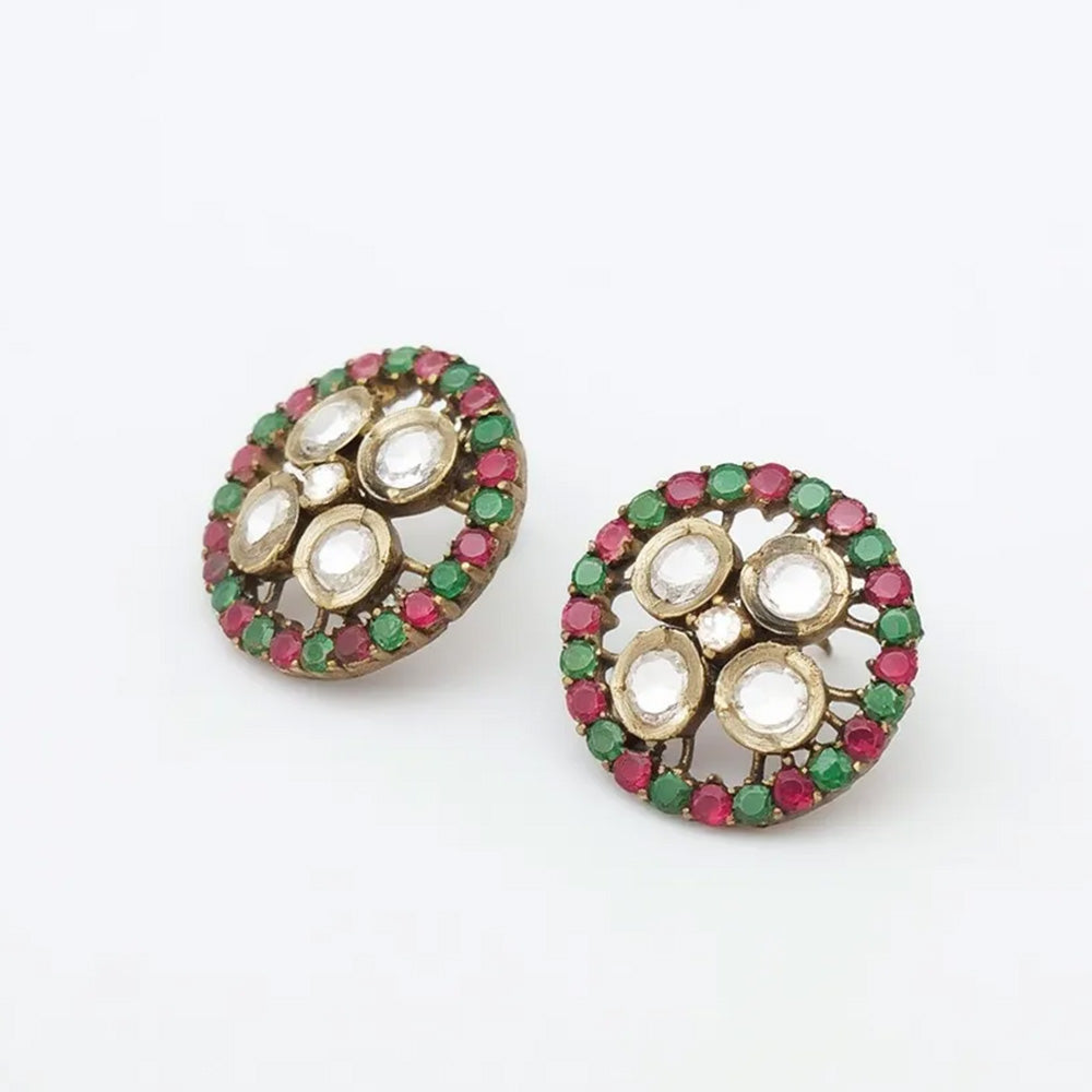 Classic Handcrafted Moissanite Round Stud Earrings for Daily Wear