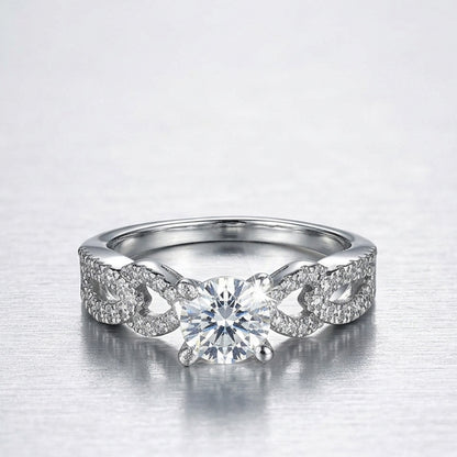 Chichify Eternal Spark Solitaire Ring – Silver Tone CZ Statement Ring for Women