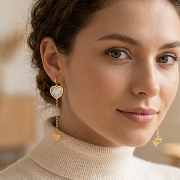 Elegant Heart-Shaped Drop Earrings | Perfect Party & Occasion Wear for Women