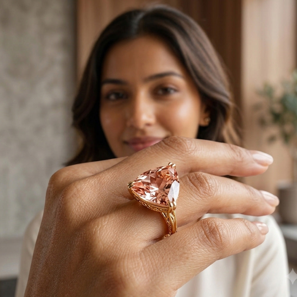 Candy Glass Statement Rings – Sunset Peach