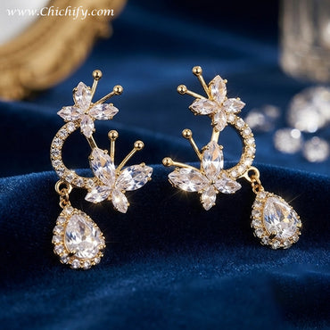 Butterfly Blossom Crystal Earrings