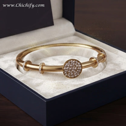 Celestial Spark Disc Gold Bracelet