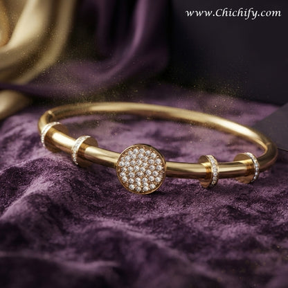 Celestial Spark Disc Gold Bracelet