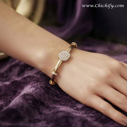 Celestial Spark Disc Gold Bracelet