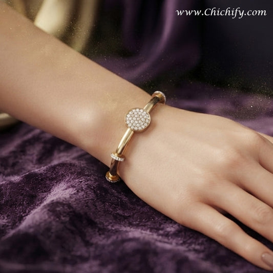 Celestial Spark Disc Gold Bracelet