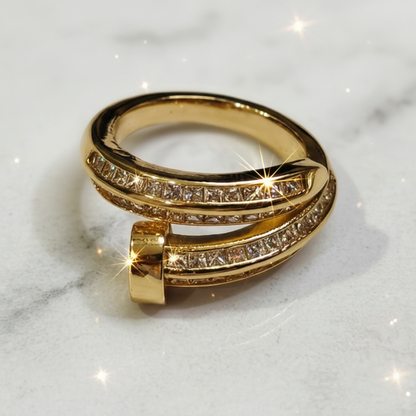 Golden Nail Luxe Wrap Ring – Timeless Elegance Adjustable Ring for Women