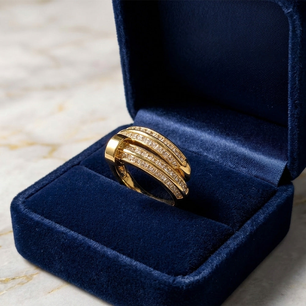 Golden Nail Luxe Wrap Ring – Timeless Elegance Adjustable Ring for Women