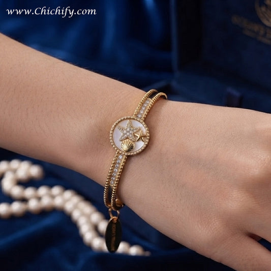Ocean Star Charm Gold Bracelet