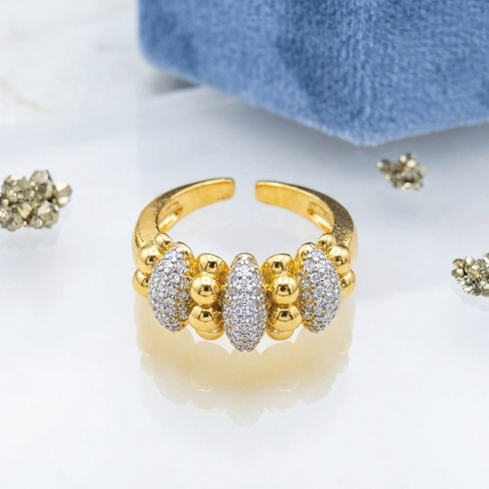 Vintage Dome CZ Ring – Timeless Elegance Adjustable Ring for Women