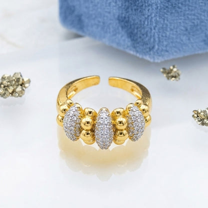 Vintage Dome CZ Ring – Timeless Elegance Adjustable Ring for Women