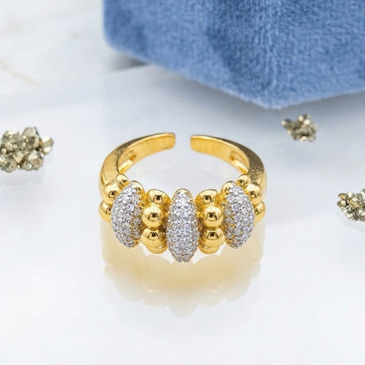 Vintage Dome CZ Ring – Timeless Elegance Adjustable Ring for Women