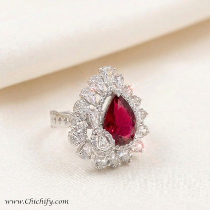 Ruby Luxe Adjustable Statement Ring