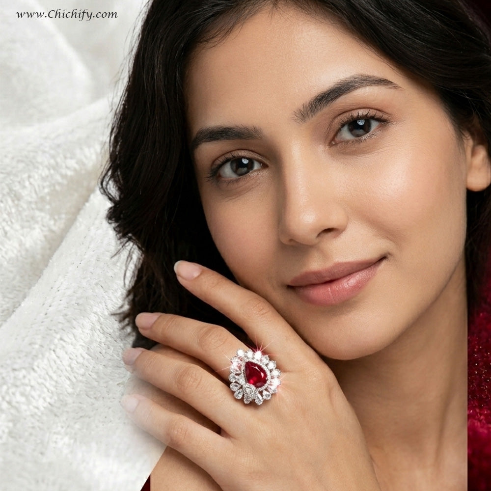 Ruby Luxe Adjustable Statement Ring