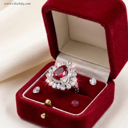 Ruby Luxe Adjustable Statement Ring