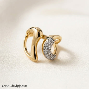 Duet Curves Designer Ring – Elegant Adjustable Statement Ring for Women