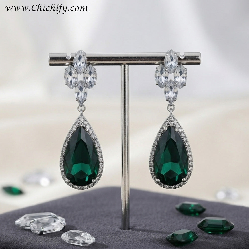 Emerald Elegance Teardrop Earrings