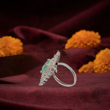 Chichify Median Mint AD Square Ring