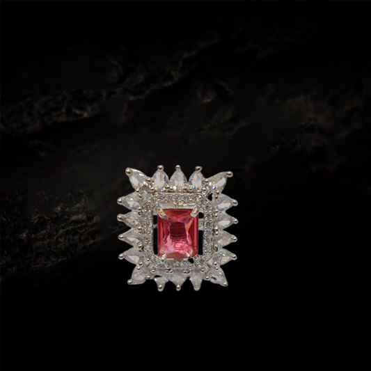 Chichify Median  Mint AD Square Ring
