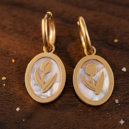 Chichify Stylish Gold-Plated Floral Tulip Earrings for Professional Women