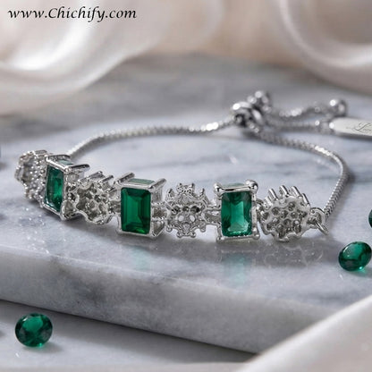 Emerald Royale Zircon Tennis Mint Bracelet