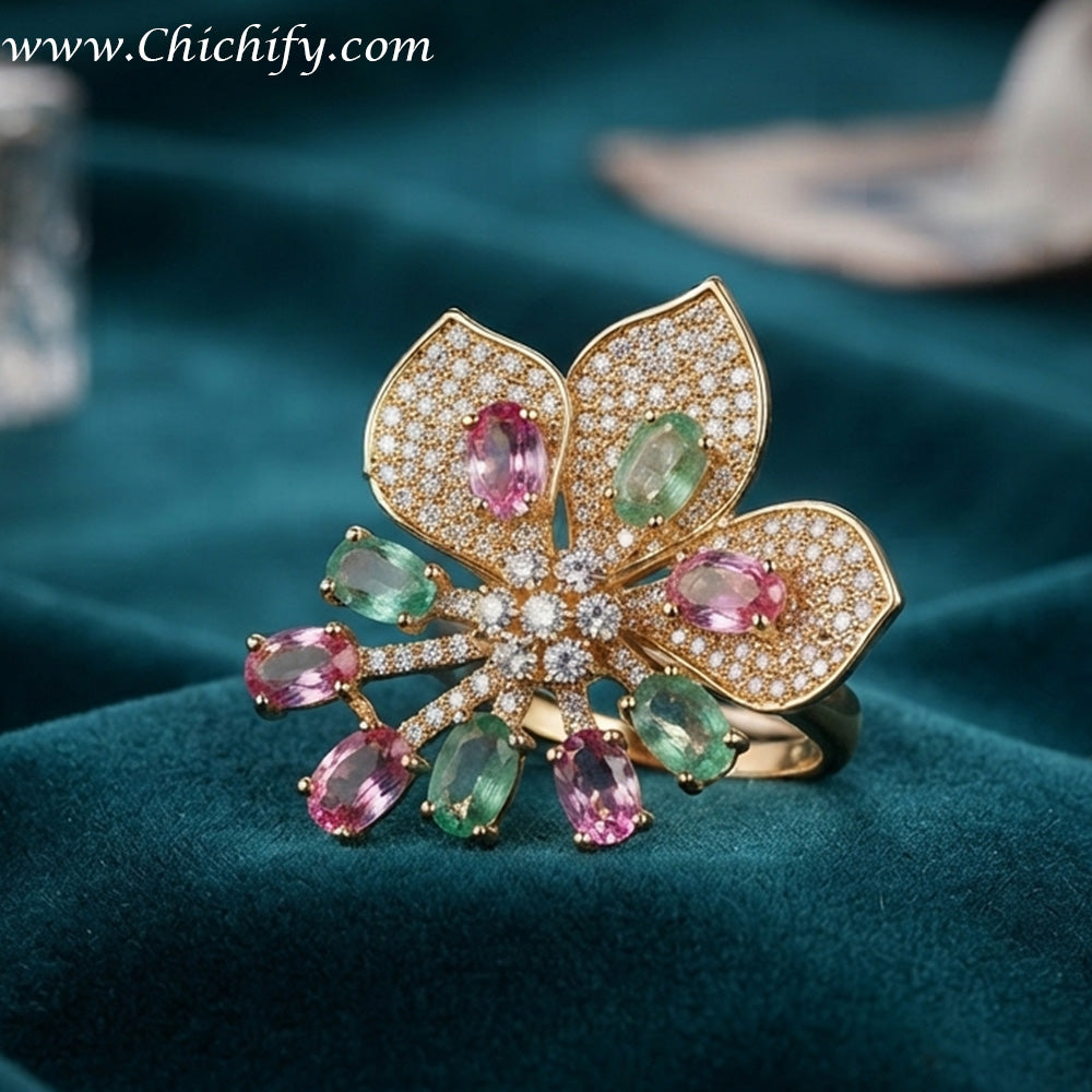 Pastel Bloom Luxe Adjustable Ring