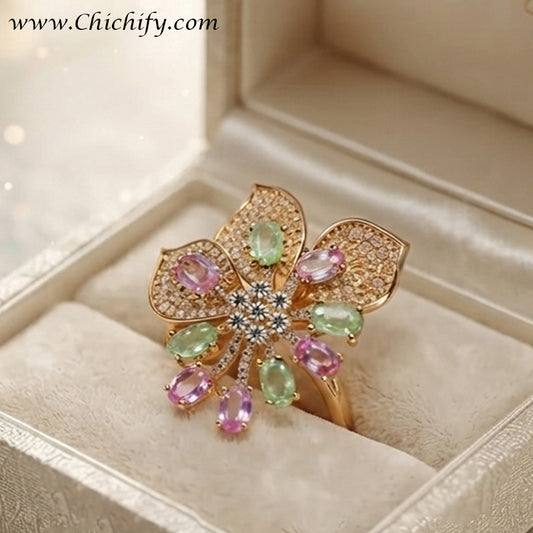 Pastel Bloom Luxe Adjustable Ring