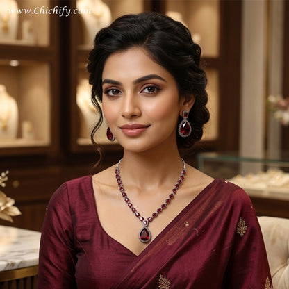 Chichify Oval Drop Fancy Necklace