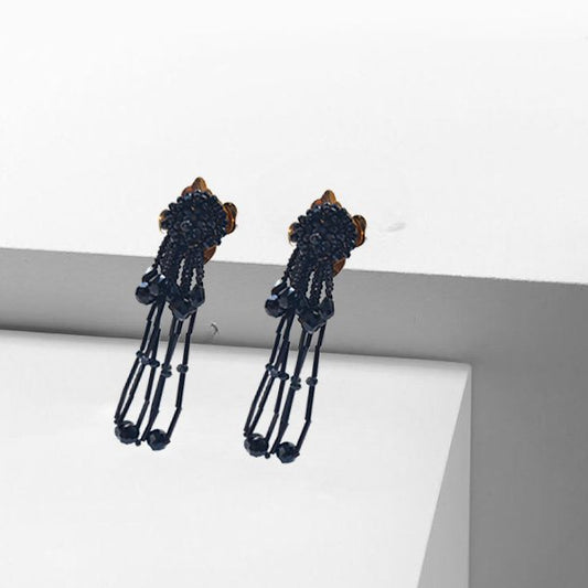 Black Drop Long Trendy Earrings