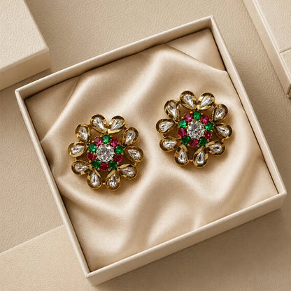 Elegant Handcrafted Moissanite Flower Studs for Everyday Wear