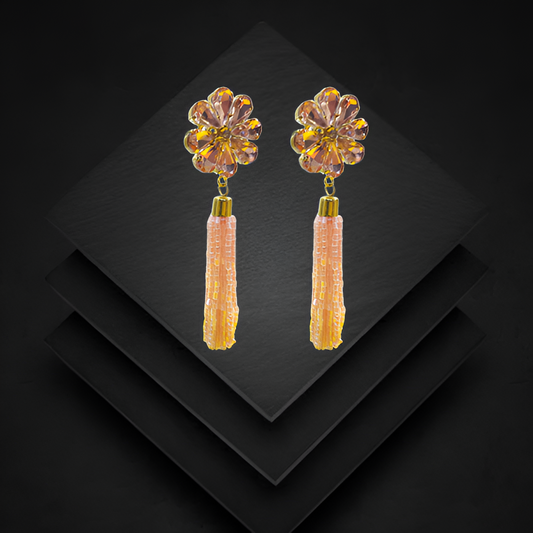 Western Stylish Long Flower Earrings