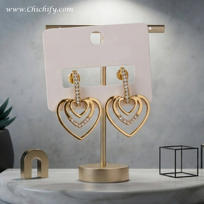 Eternal Heart Stainless Steel Drop Earrings