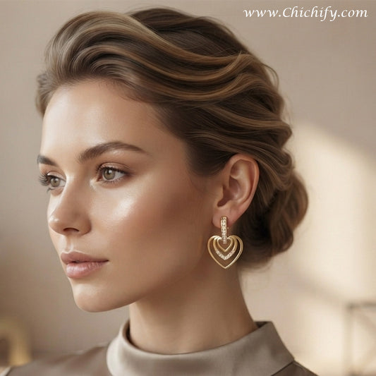 Eternal Heart Stainless Steel Drop Earrings