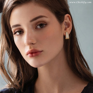 Celeste Radiance CZ Hoop 18K gold-plated Earrings