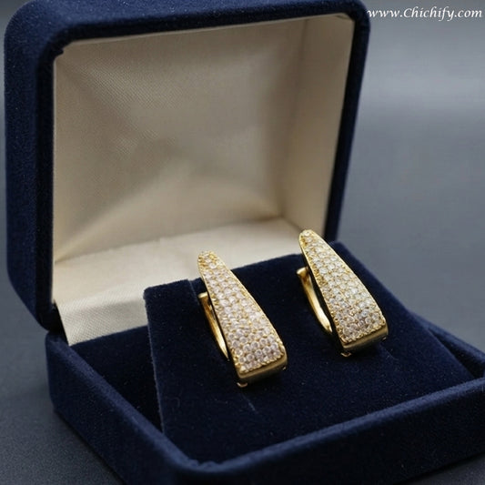 Celeste Radiance CZ Hoop 18K gold-plated Earrings